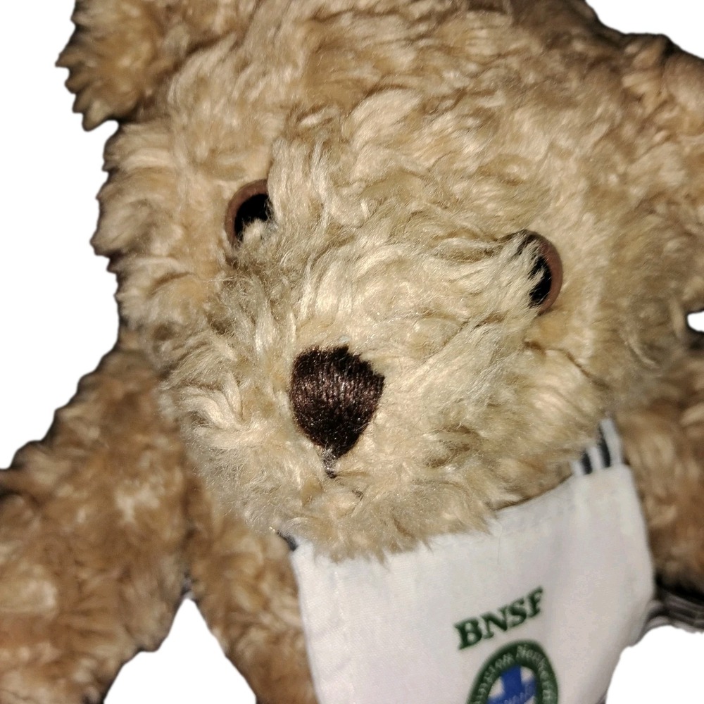 CLIFF BNSF Train Bear Conductor Overalls Stuffed Animal Plush Plushie Tan - Picture 4 of 10
